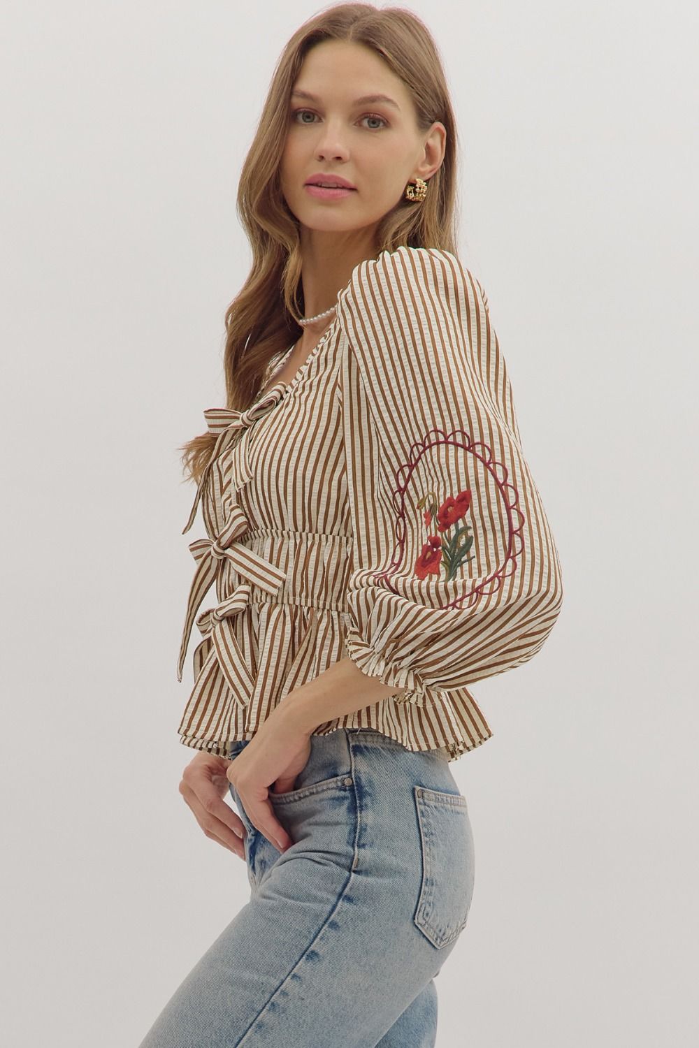 The Clara Striped Peplum Top