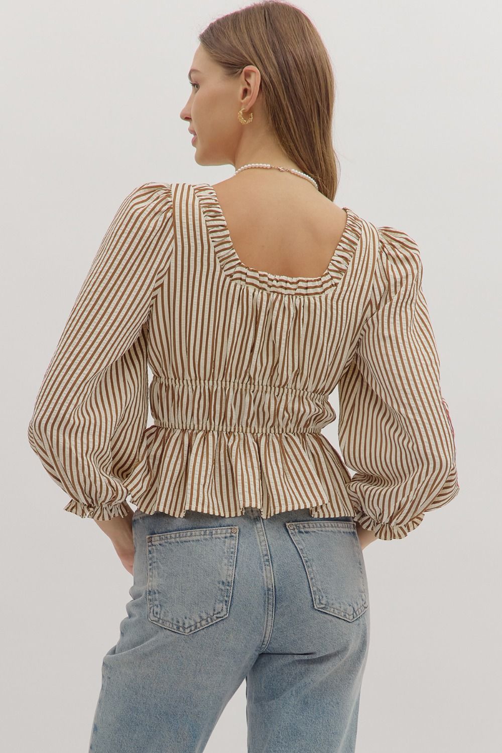 The Clara Striped Peplum Top