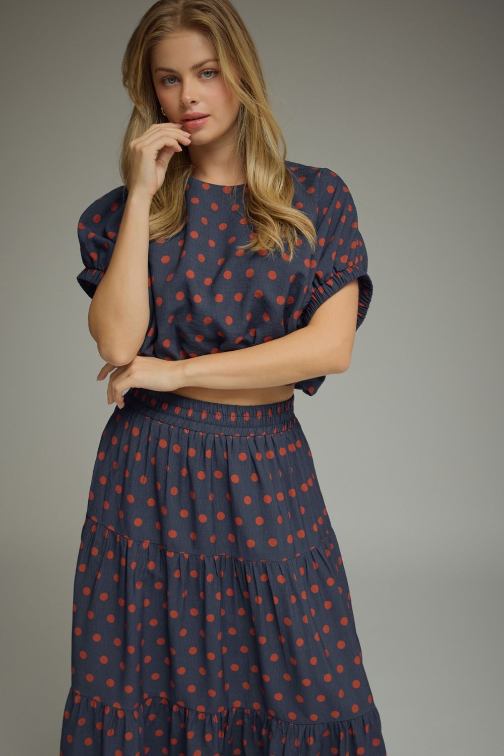 Delaney Polka Dot Dolman Top