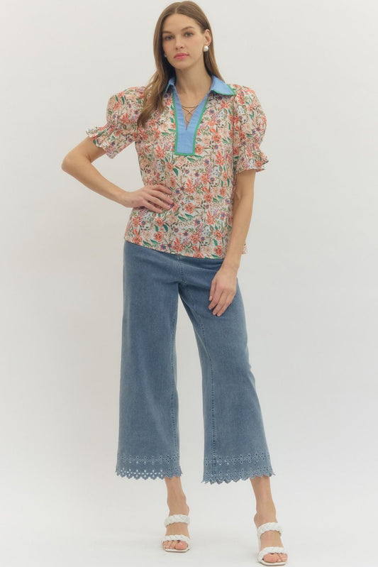 Maya Floral Puff Top