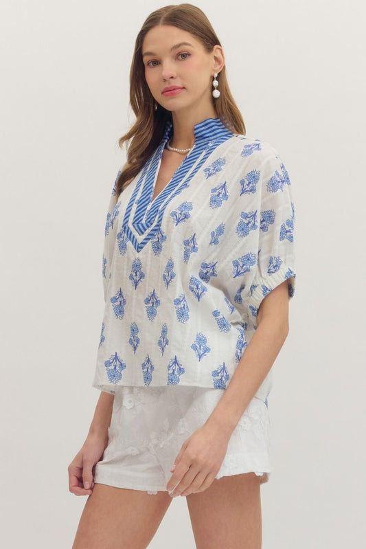 Botanical print dolman top