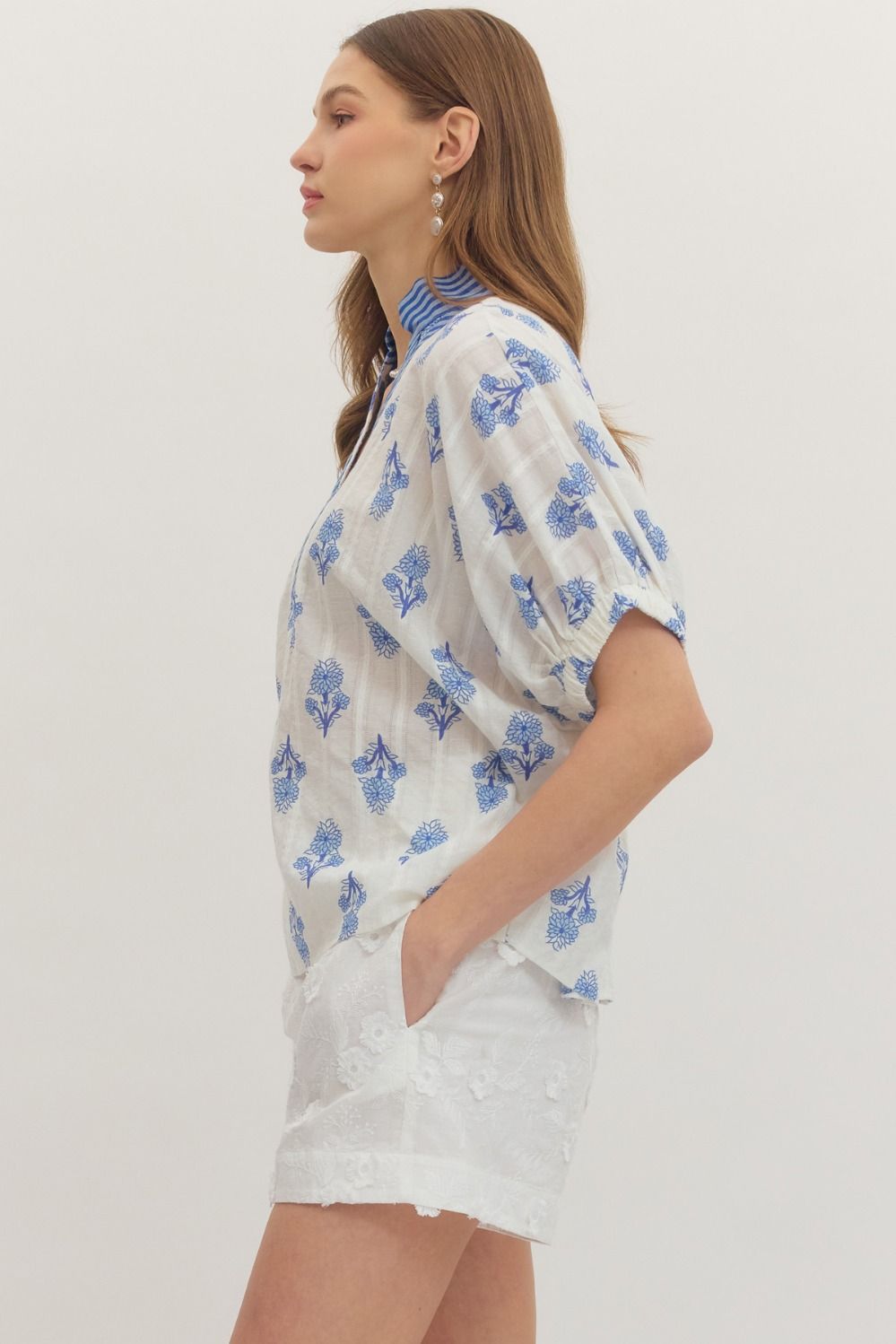 Botanical print dolman top