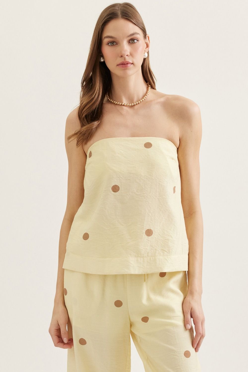 The Marissa Polka Dot Strapless Top
