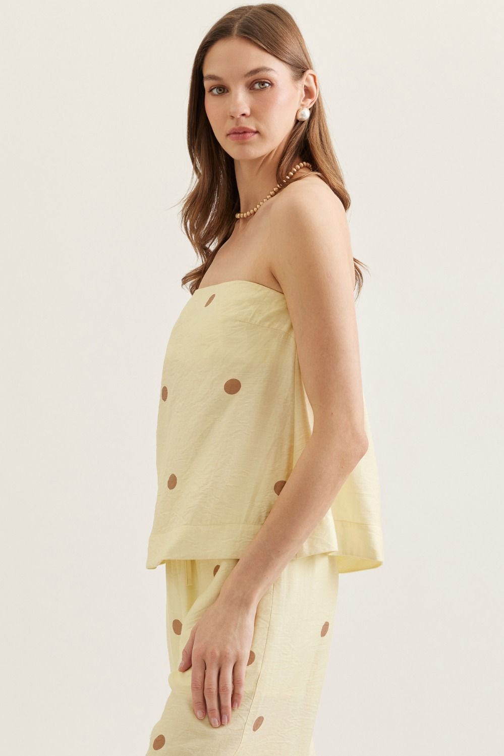 The Marissa Polka Dot Strapless Top