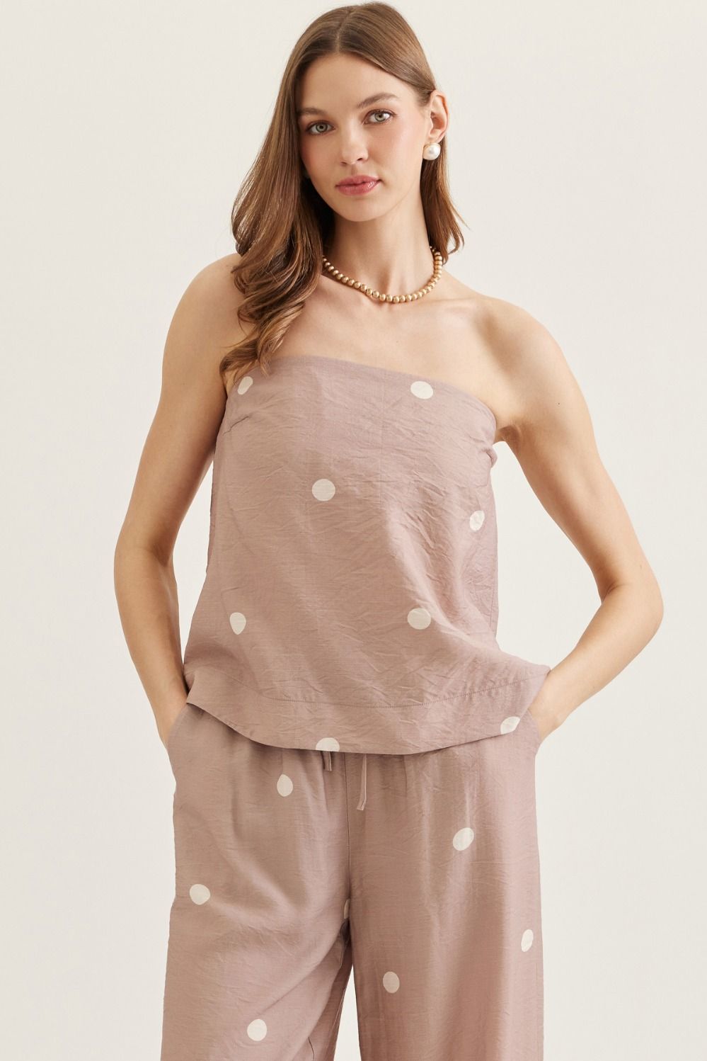 The Marissa Polka Dot Strapless Top