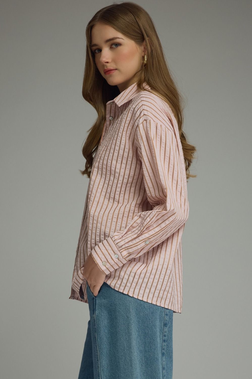Hadley Striped Button-Front Blouse