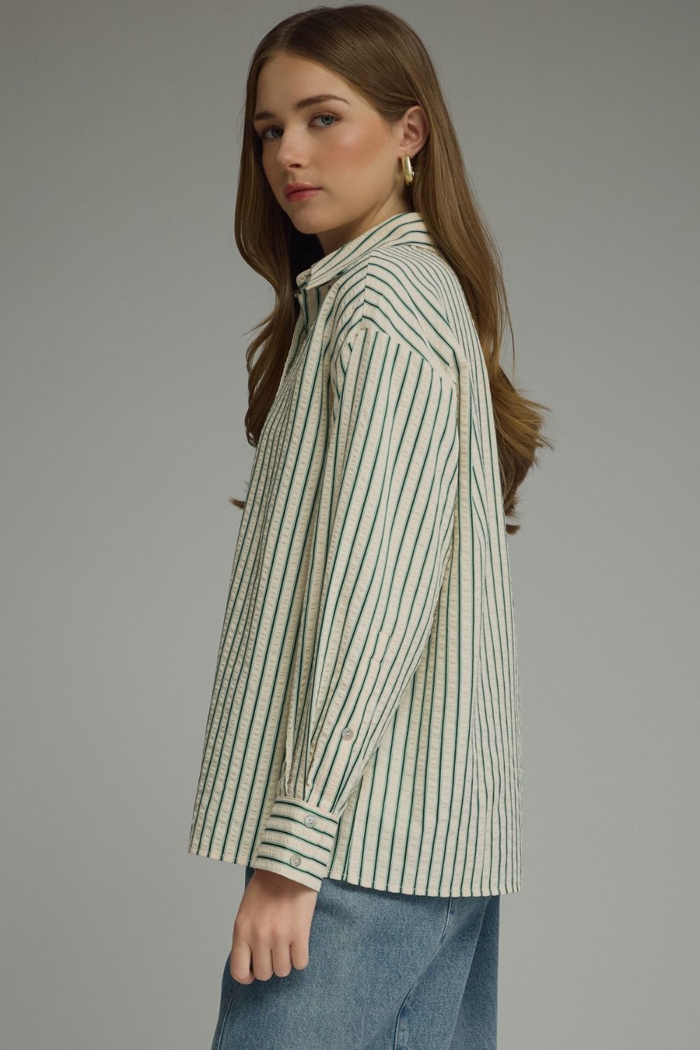 Hadley Striped Button-Front Blouse
