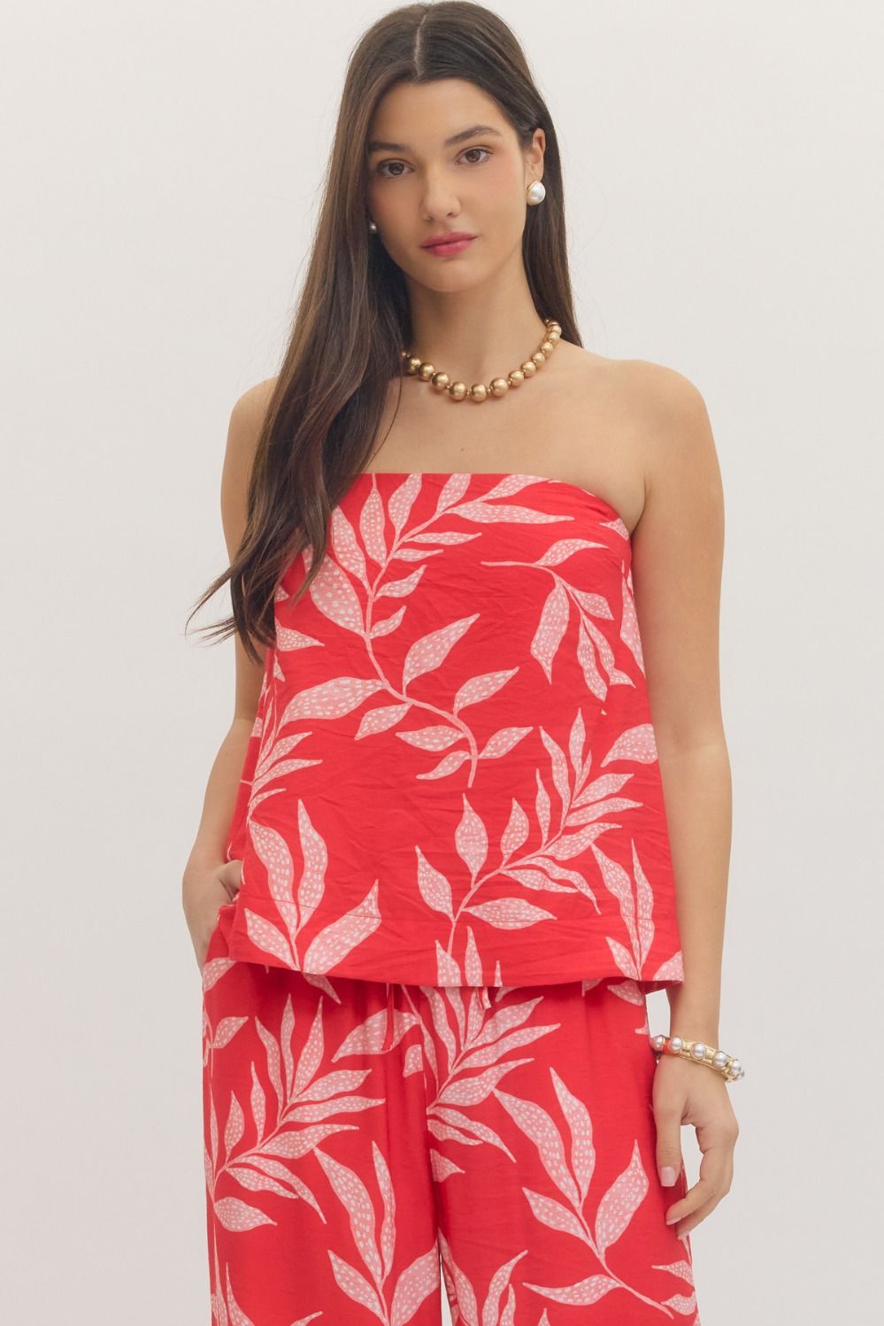 The Maren Botanical Strapless Top
