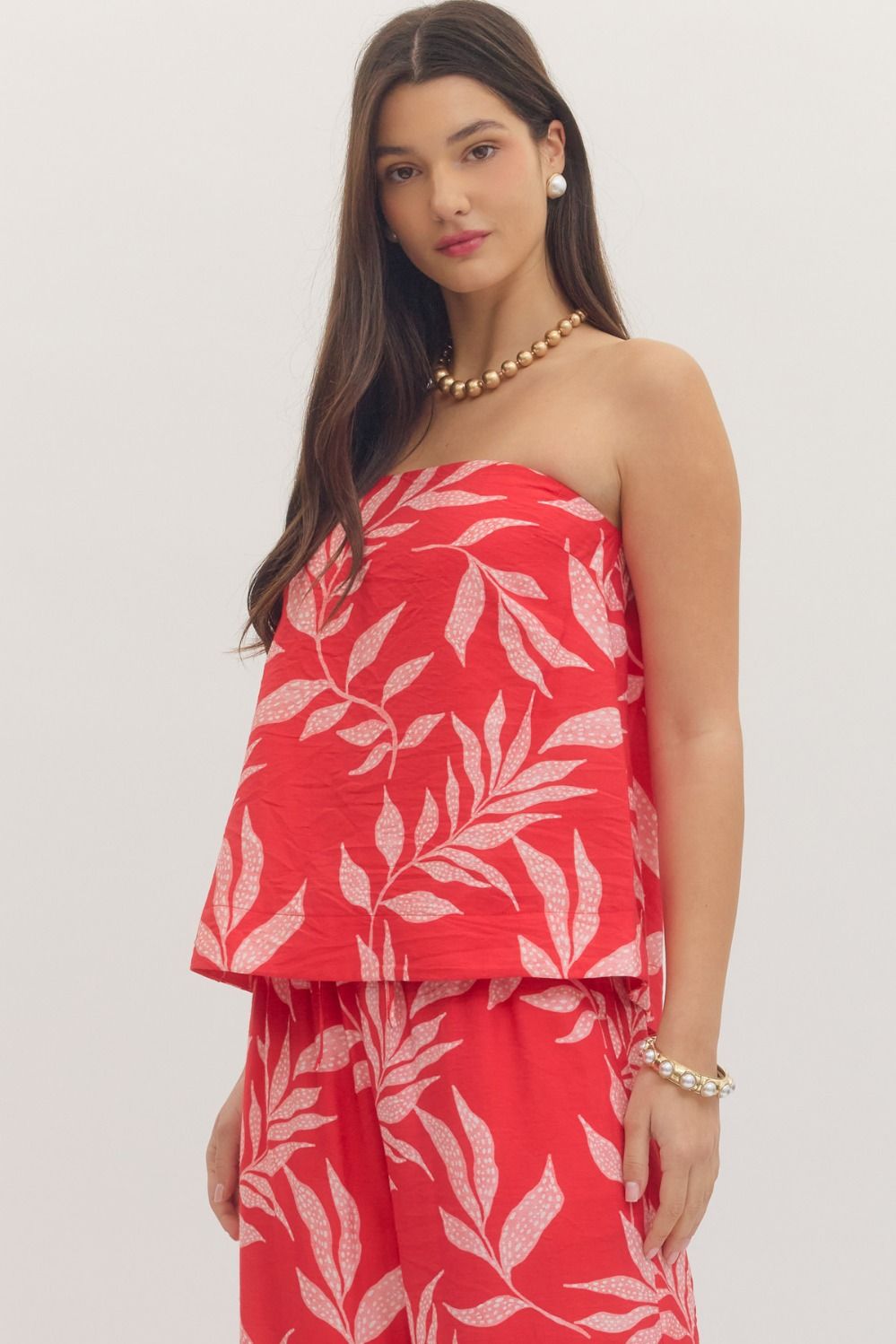 The Maren Botanical Strapless Top