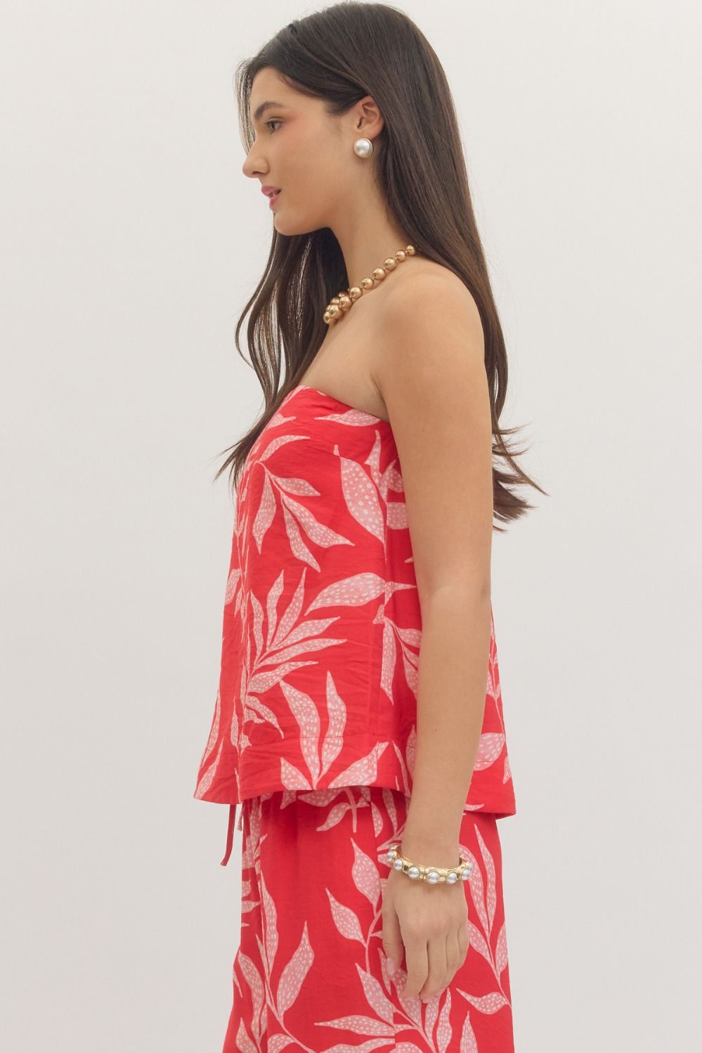 The Maren Botanical Strapless Top