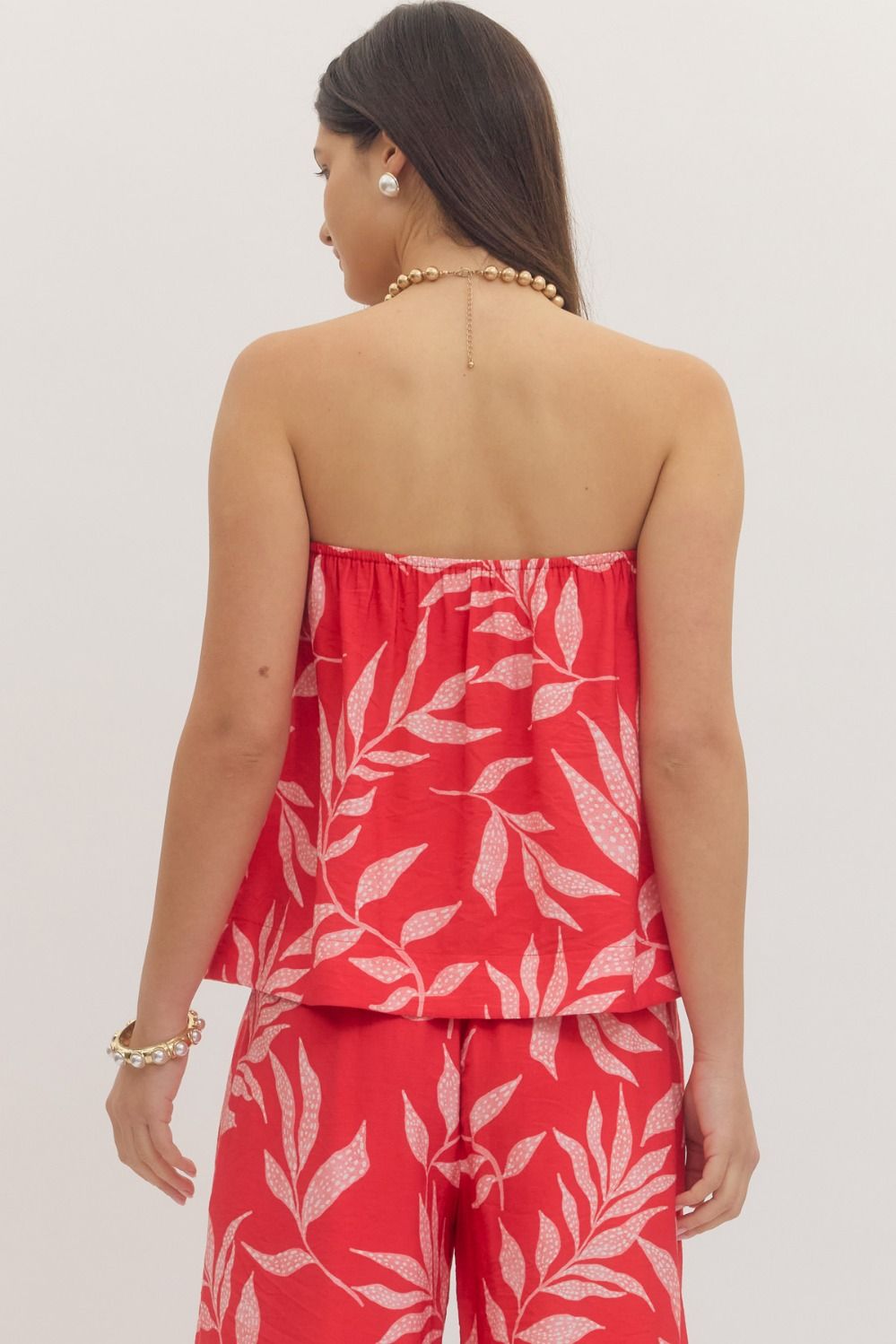 The Maren Botanical Strapless Top