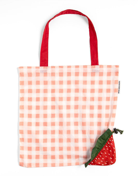 Embrace eco-friendly shopping with Strawberry Foldable Market Tote Bag! It's a roomy, versatile tote, made from lightweight, durable fabric, making it perfect for berry picking and farmers markets.