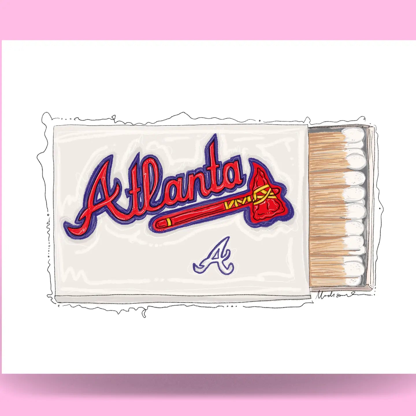 Atlanta Baseball Matchbook Print