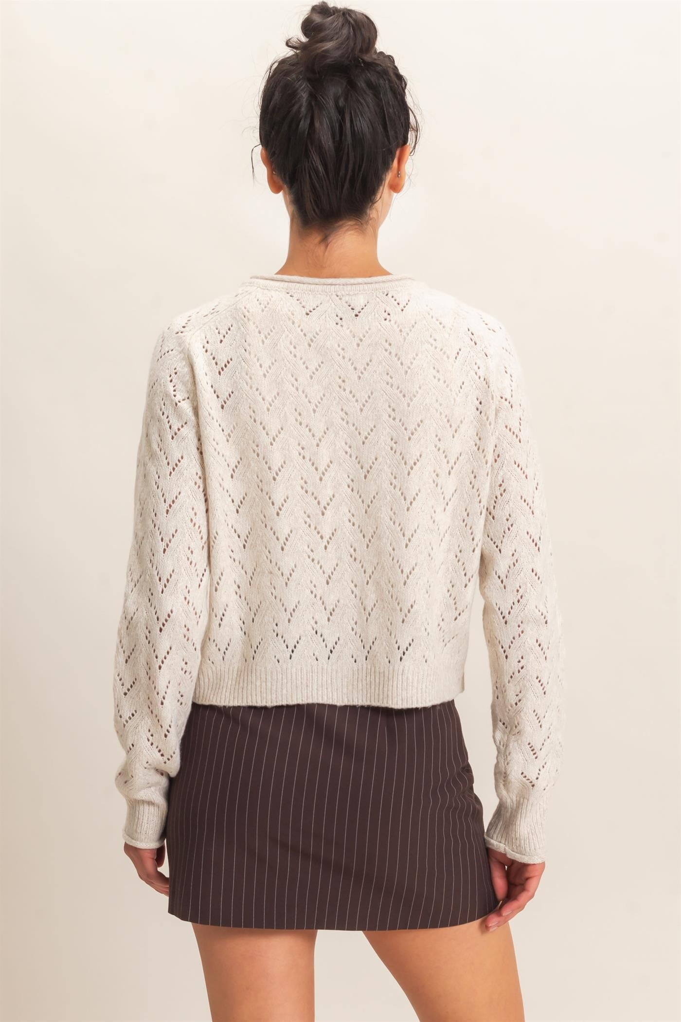 Pointelle Knit Cardigan