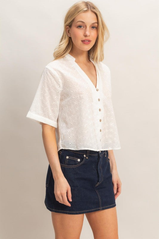 Danica Eyelet Top