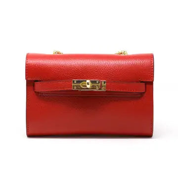 Alessia Italian Leather Chain Handbag
