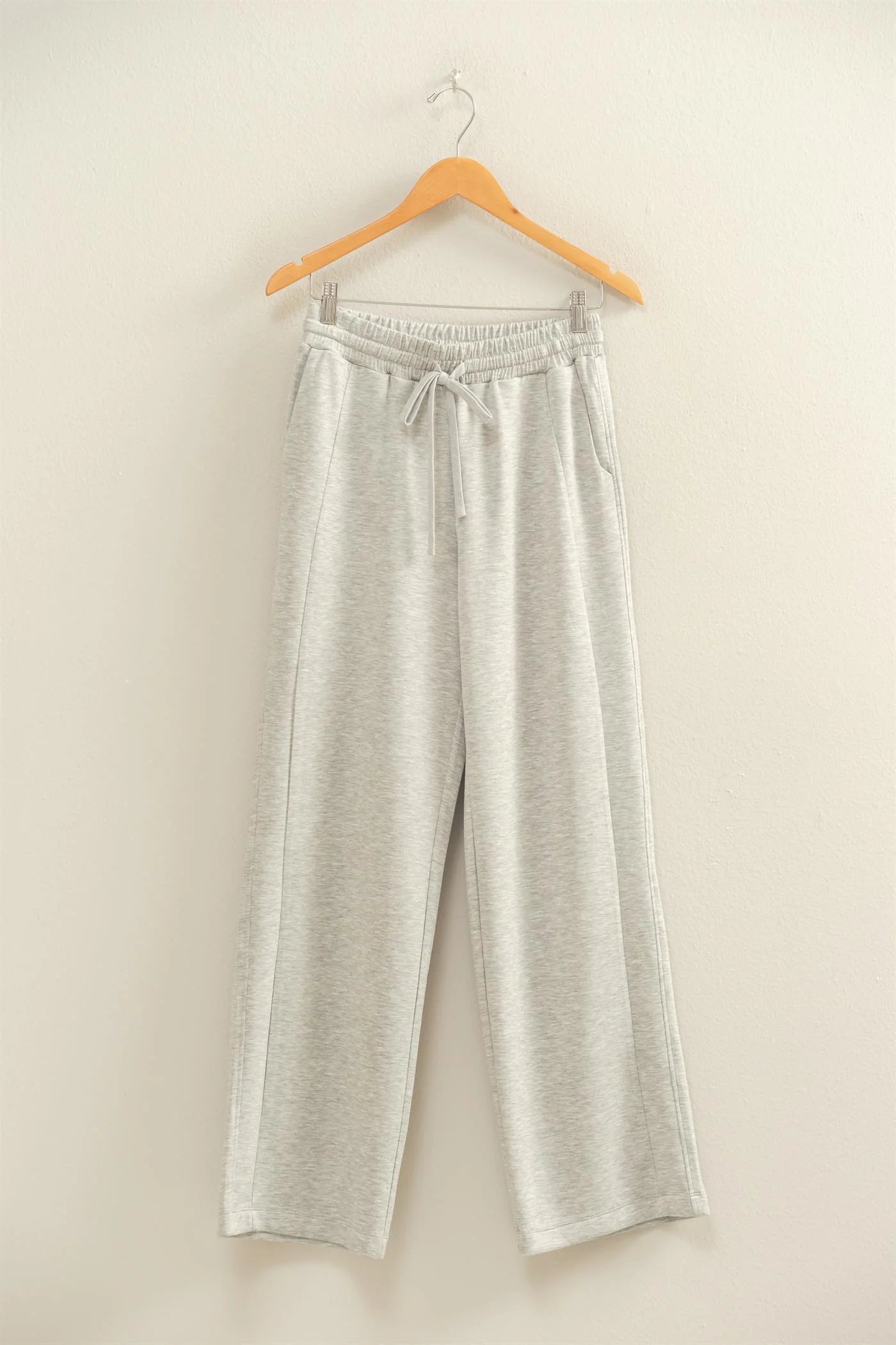 Scuba High-Waist Wide-Leg Drawstring Sweatpants