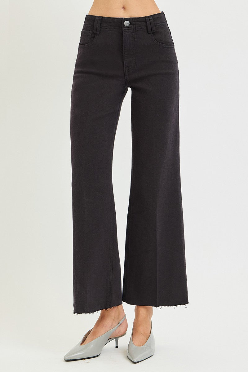 High-rise wide-leg pants with built-in tummy control and crisp crease-line detailing for a smooth, polished silhouette.