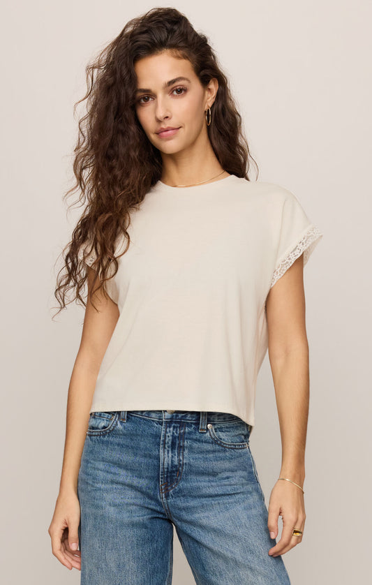 A premium cotton lyocell jersey tee featuring a classic crew neckline and soft, breathable feel for effortless everyday sophistication.