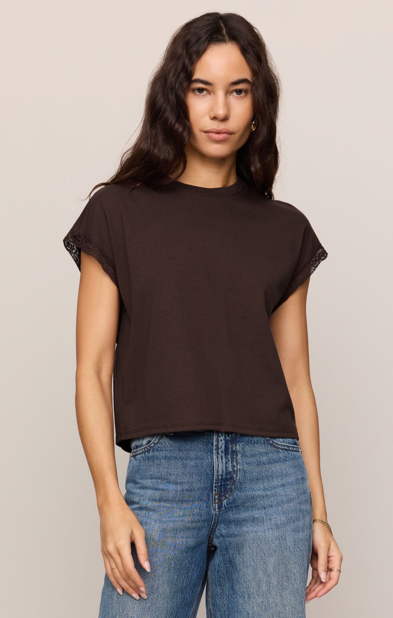 A premium cotton lyocell jersey tee featuring a classic crew neckline and soft, breathable feel for effortless everyday sophistication.