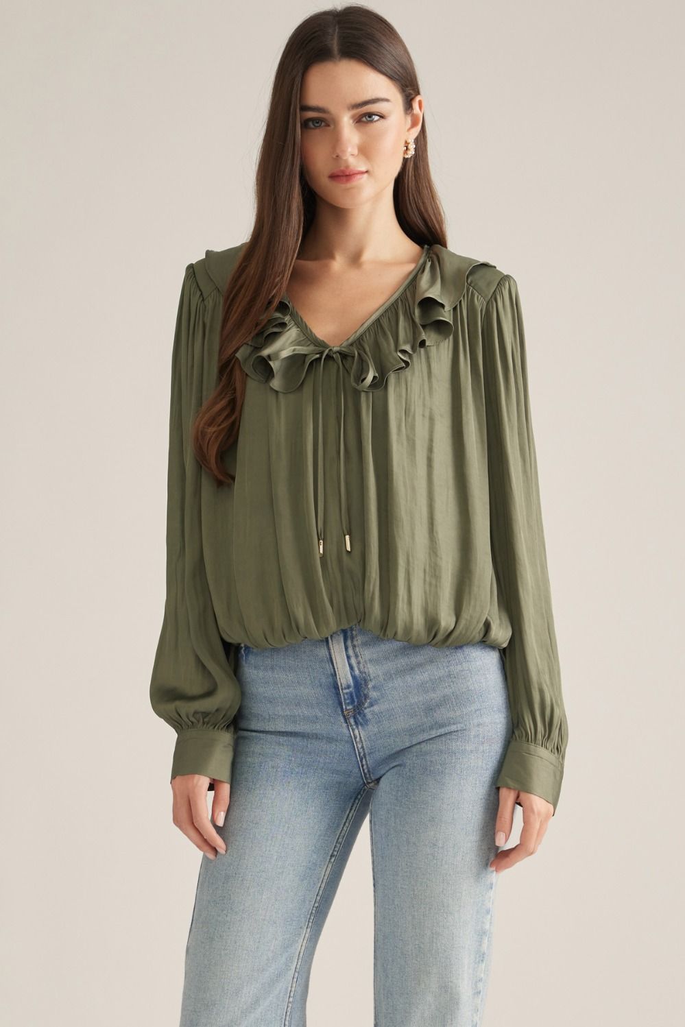 Florence Ruffle Tie-Front Blouse