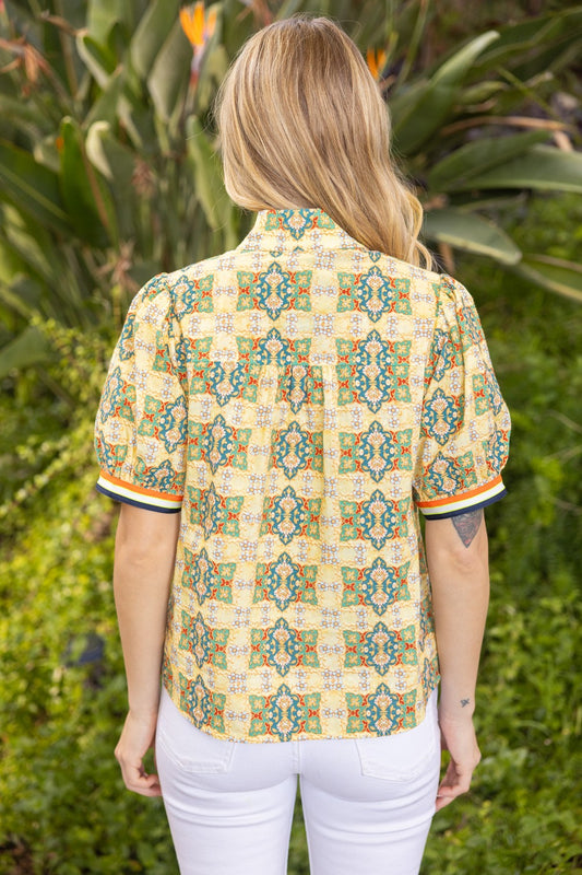 Kendra Embroidered Stripe Top