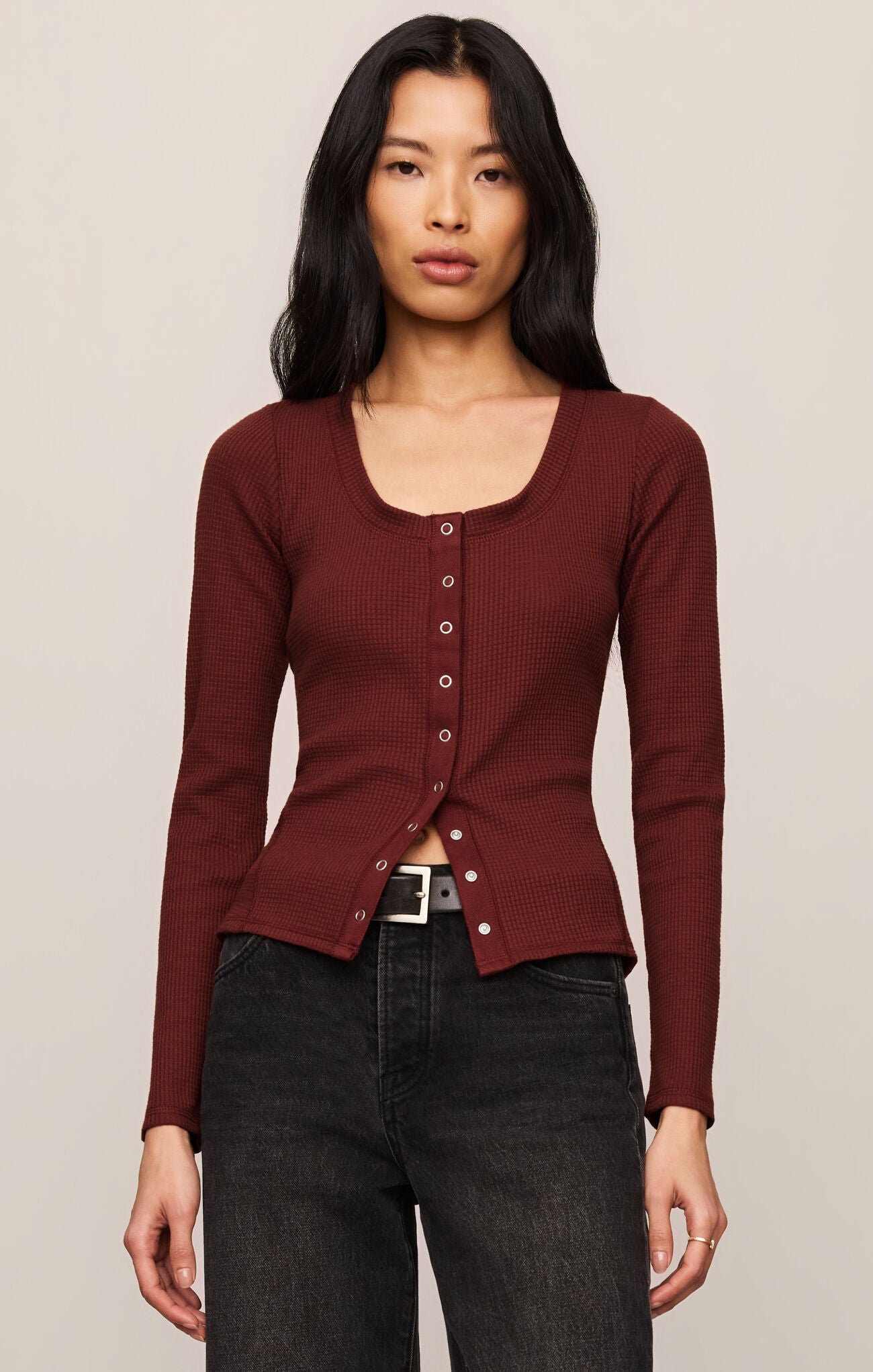 Z Supply Albany Waffle Button Up Top