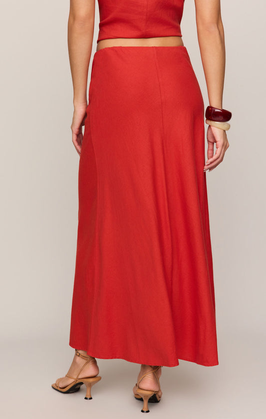 linen blend maxi skirt