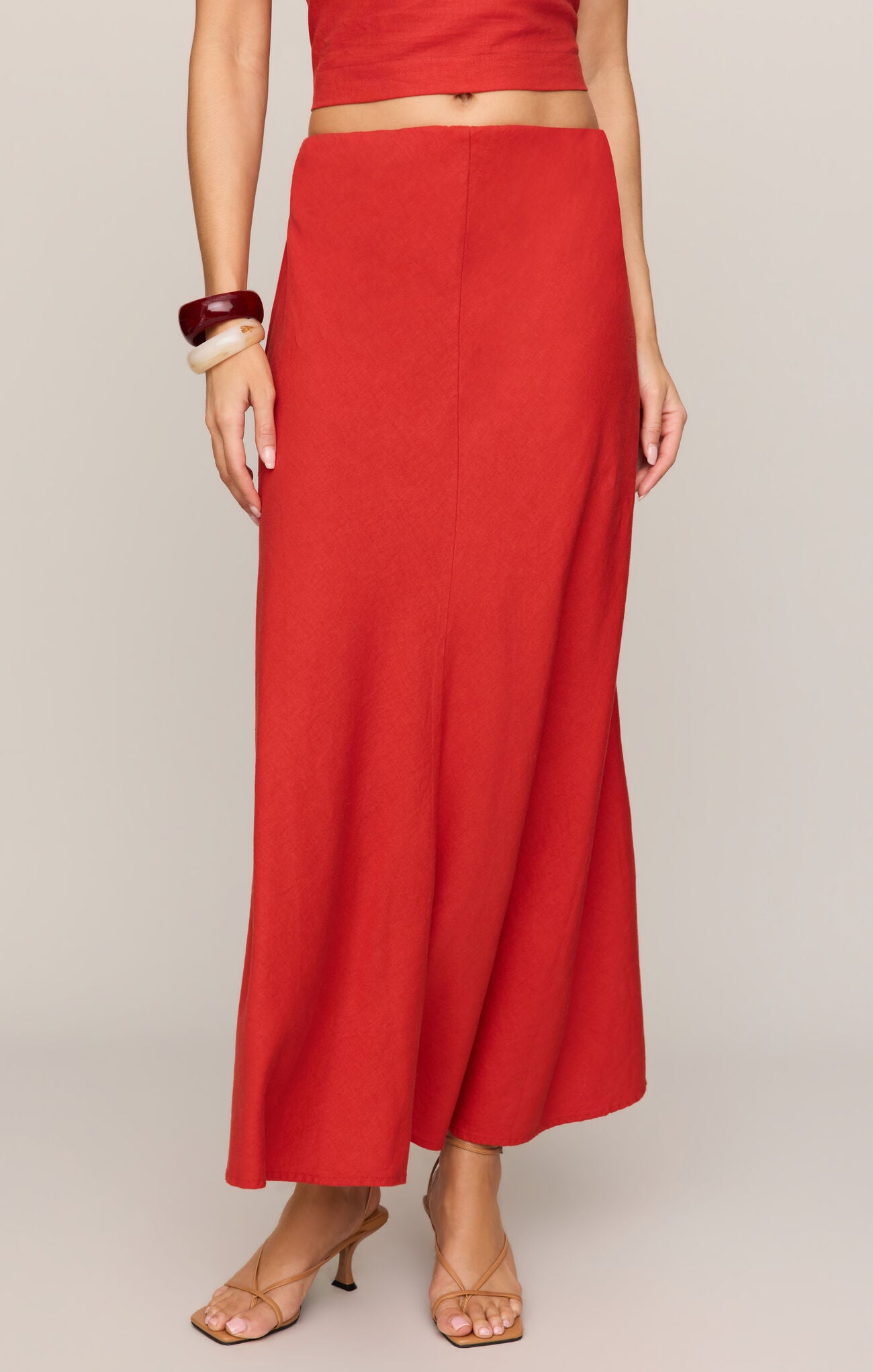 linen blend maxi skirt