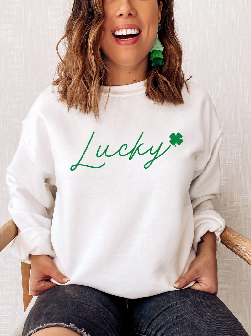 Lucky Sweatshirt, St. Patrick's Day Sweatshirt, Shamrock