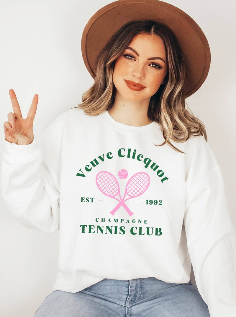 Champagne Club, Tennis, Sweatshirt, Graphic Apparel