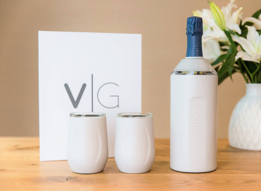 Wine Gift Sets with Glass Lined Wine Glasses: Stone
